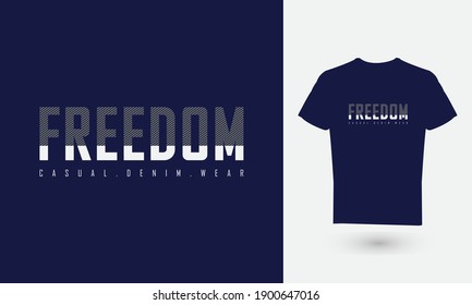 Vector illustration of text graphics, FREEDOM. suitable for the design of t-shirts, shirts, hoodies, etc.