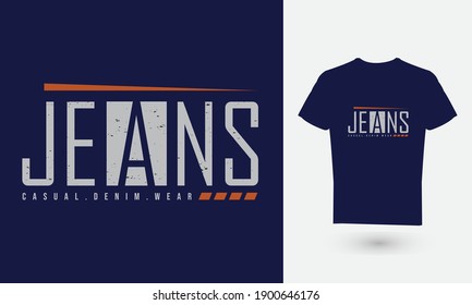 Vector illustration of text graphics, JEANS. suitable for the design of t-shirts, shirts, hoodies, etc.