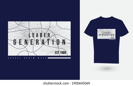Vector illustration of text graphics, LEADER GENERATION. suitable for the design of t-shirts, shirts, hoodies, etc.