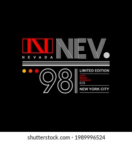Vector illustration of text graphics, nevada, awesome  design for t-shirts, shirts, hoodies, etc.
