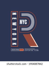 Vector illustration of text graphics, newyork. suitable for the design of shirts, hoodies, etc.