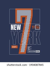 Vector illustration of text graphics, newyork. suitable for the design of shirts, hoodies, etc.