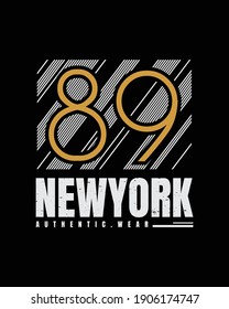 Vector illustration of text graphics, NEWYORK. suitable for the design of t-shirts, hoodies, etc.