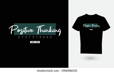 Vector illustration of text graphics, POSITIVE THINKING. perfect for the design of T-shirts, hoodies, etc.