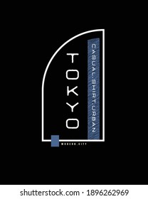 Vector illustration of text graphics, TOKYO. suitable for the design of t-shirts, shirts, hoodies, etc.