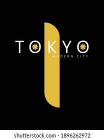 Ilustración vectorial de gráficos de texto, TOKYO. adecuado para el diseño de camisetas, camisas, caramelos, etc.