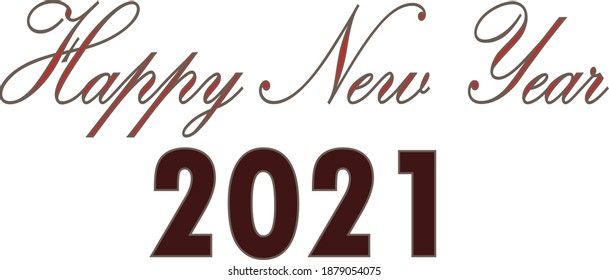 Vector illustration of the text Happy New Year 2021