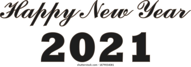 Vector illustration of the text Happy New Year 2021