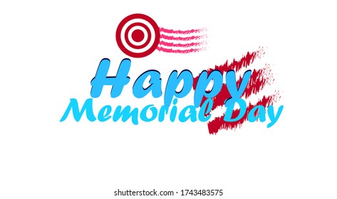 Vector illustration text lettering with stars for Memorial Day in USA. 