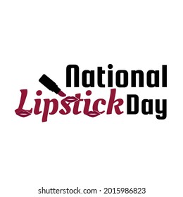 Vector illustration of a Text for National Lipstick Day