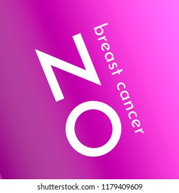 Vector illustration with text "NO Breast cancer" with pink background