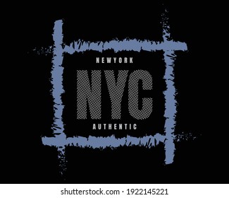 Vector illustration of text, NYC, perfect for the design of t-shirts, shirts, hoodies, undershirts, etc.