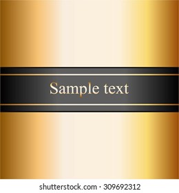 Vector illustration of Text on a black background. Gold plate.