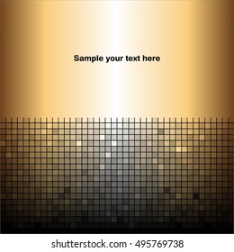 Vector illustration of The text on a yellow background. Squares. Gold background.