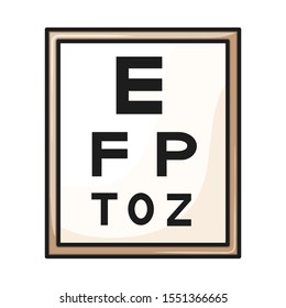 Vector illustration of text and optical symbol. Web element of text and eyesight vector icon for stock.