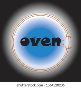 Vector illustration of a text oven design
