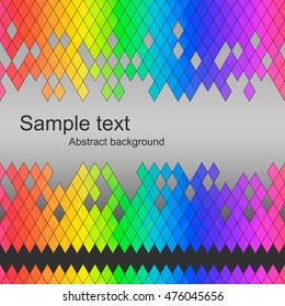 Vector illustration text pattern rainbow colored diamonds