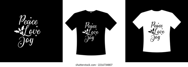 vector illustration of text with peace love and joy, trendy design for shirt, hoodies with printable vector file.