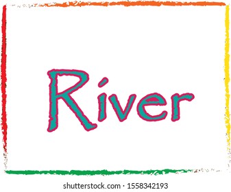 Vector illustration of a text River design