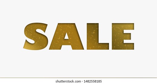 Vector illustration of text sale with champagne bubbles