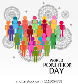 Vector illustration of a Text Space Background for World Population Day.