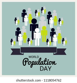 Vector illustration of a Text Space Background for World Population Day.