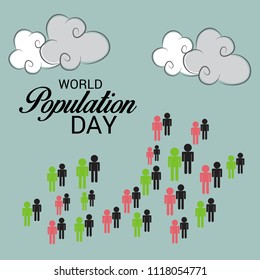 Vector illustration of a Text Space Background for World Population Day.