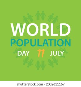 Vector illustration of a Text Space Background for World Population Day. July 11th. vector flat design on isolated background.