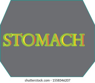 Vector illustration of a text stomach design