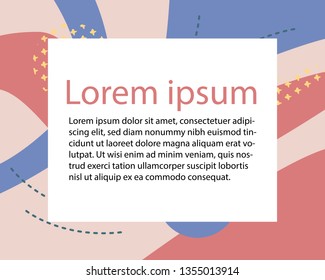 Vector illustration -  text template with abstract colourful background. For social media post, banner, postcard, invite etc.
