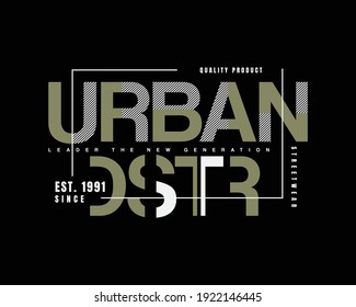 Vector illustration of text, URBAN, perfect for the design of t-shirts, shirts, hoodies, undershirts, etc.