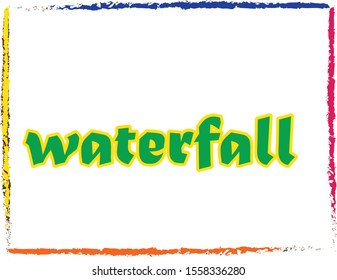 Vector illustration of a text waterfall design