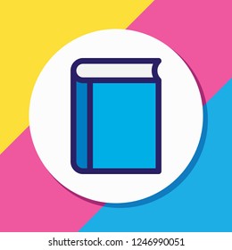 Vector illustration of textbook icon colored line. Beautiful book element also can be used as novel icon element.