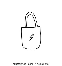 Vector illustration. Textile bag isolated on white background.