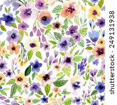 Vector illustration for textile and different holidays. Cute summer background. Floral pattern with watercolor flowers  on the white background. Isolated.