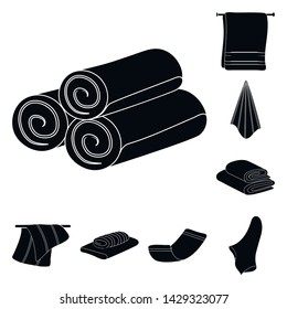 Vector illustration of textile and household logo. Collection of textile and beach vector icon for stock.