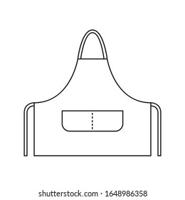 Vector illustration of textile or leather apron . Thin line icons of the items for hand papermaking. Related for logo, tutorial, handmade recycle paper workshop. Linear symbols set. 