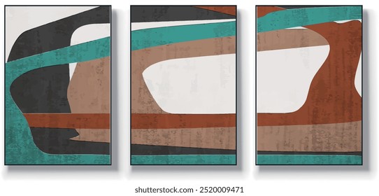 Ilustração vetorial de textura, geométrica abstrata. Wall art em estilo contemporâneo.