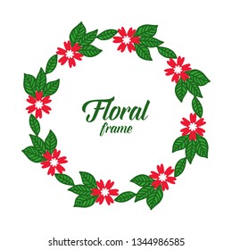 Vector illustration texture artwork red floral frame hand drawn