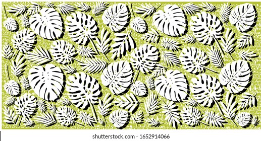 Vector illustration of texture background. Botanical design ideas for web,  background print, greeting card, print on t-shirts and cloth.Floral design