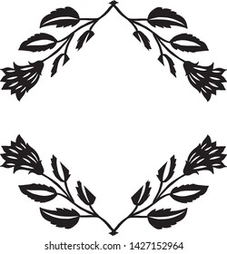 Vector illustration texture black white for decoration flower frame