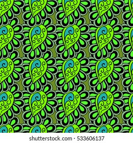 vector illustration texture. Cartoon hand-drawn doodles.Seamless pattern. Colorful detailed, with lots of objects vector background.