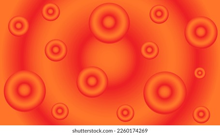 Vector illustration of a texture with circular elements with red and orange gradient in the background same pattern, ideal for websites, presentations, banners, flyers, backdrops, textile and tiles 