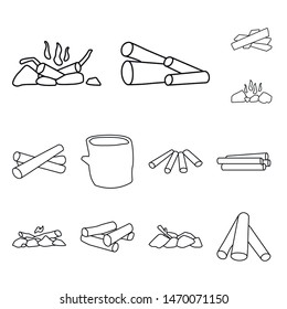 Vector illustration of texture and construction sign. Collection of texture and hardwood stock vector illustration.