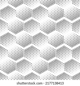 Vector illustration. The texture of the contour hexagon. Black and white geometric seamless pattern. Mosaic abstract background. Hexagonal repeating geometric polygon texture.