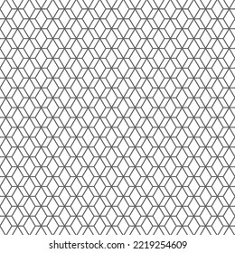 Vector illustration. The texture of the contour hexagon. Black and white, grey geometric seamless pattern. Mosaic abstract background. Hexagonal repeating geometric polygon texture.