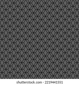 Ilustración vectorial. La textura del hexágono de contorno. Patrón geométrico sin costuras en blanco y negro, gris. Fondo abstracto mosaico. Textura de polígono extensible exagerada.