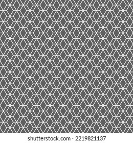 Vector illustration. The texture of the contour hexagon. Black and white, grey geometric seamless pattern. Mosaic abstract background. Hexagonal repeating geometric polygon texture.