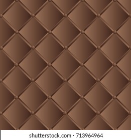 vector illustration texture dark brown quilted leather
