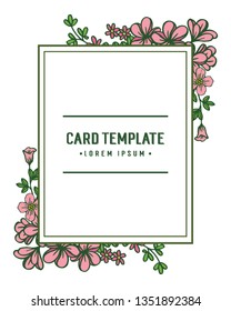 Vector illustration texture floral frames isolated on white backdrop for lettering of card template